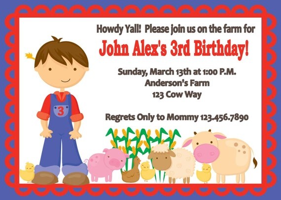 Barnyard Birthday Party Boy/Girl Invitations Il_570xn