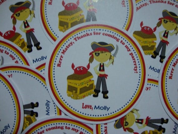 NEW Pirate Boy/Girl Birthday Favor Tags Il_570xn