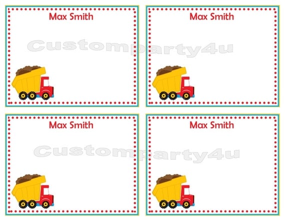 Construction Dump Truck Thank You Cards Il_570xn