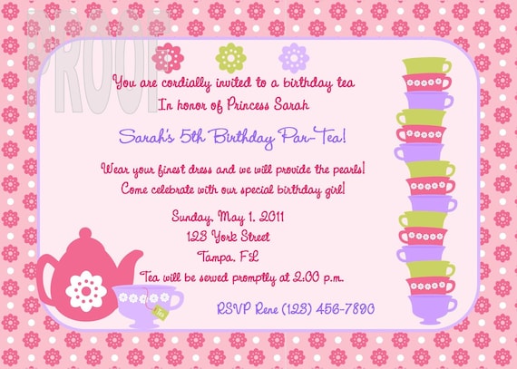 Tea Par-Tea Custom Invitations Il_570xn