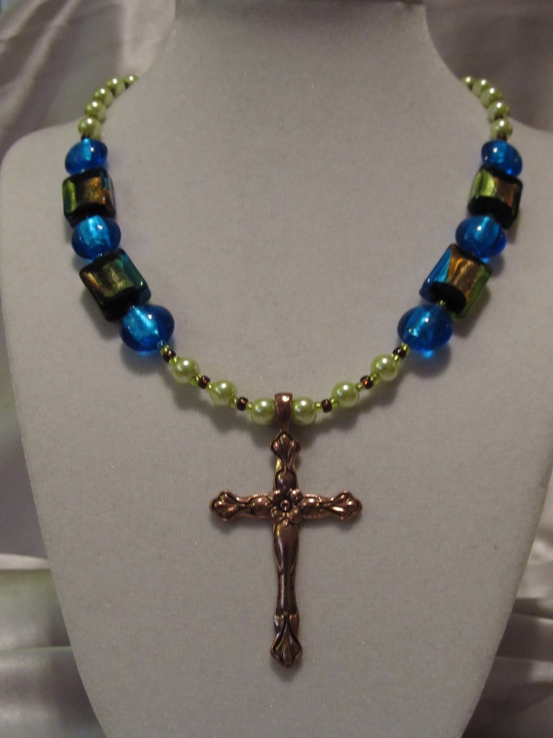 Spiritual copper cross necklace