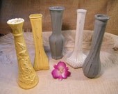 Hand Painted Bud Vase-You Pick the Color -Milk Glass Alternative- 9" Glass Vases -Vintage Shabby Rustic Wedding Decoration-Table Centerpiece