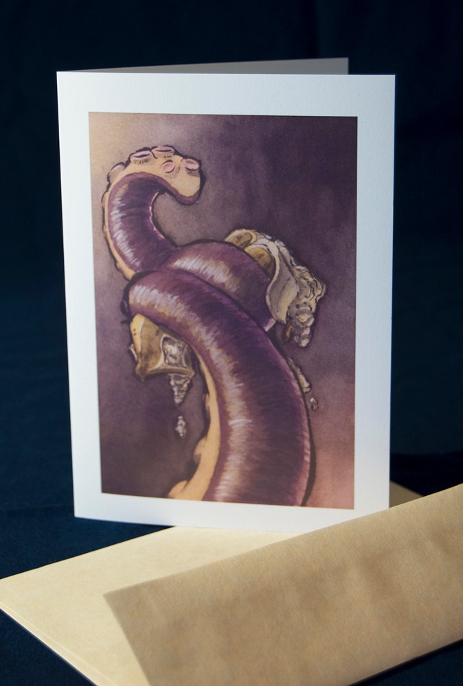 Tentacles and Fruit Greeting Card: Banana
