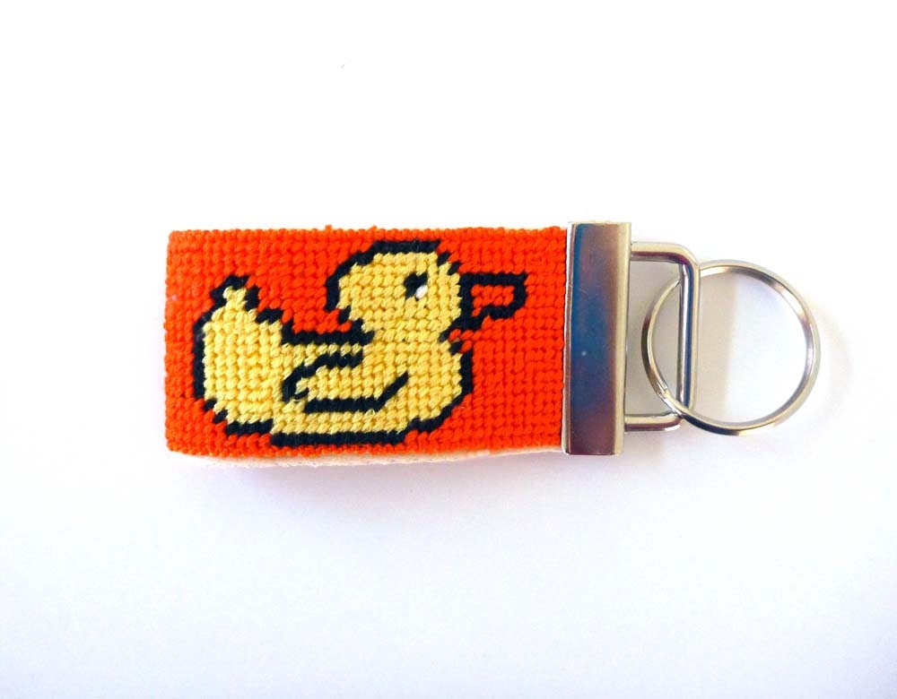 Needlepoint Kit, Ducky Key Fob with Monogram