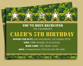 Camouflage Birthday Invitation Printable - Camo Collection
