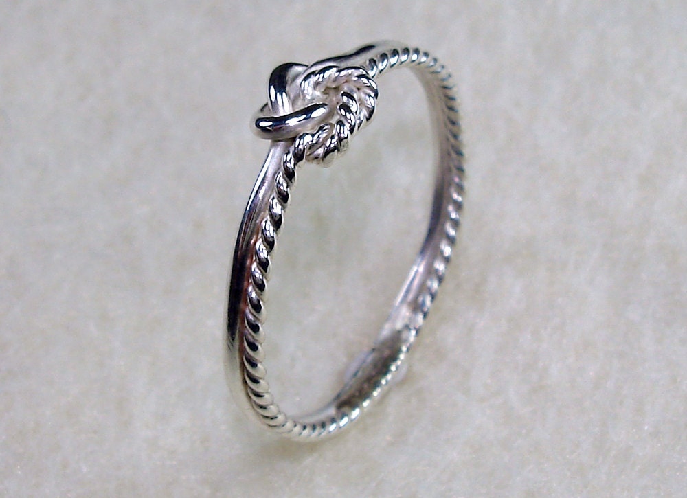 Mini Celtic Double Love Knot with Shinny and Twisty Argentium Silver