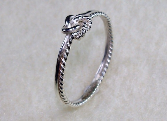 Mini Celtic Double Love Knot with Shinny and Twisty Argentium Silver