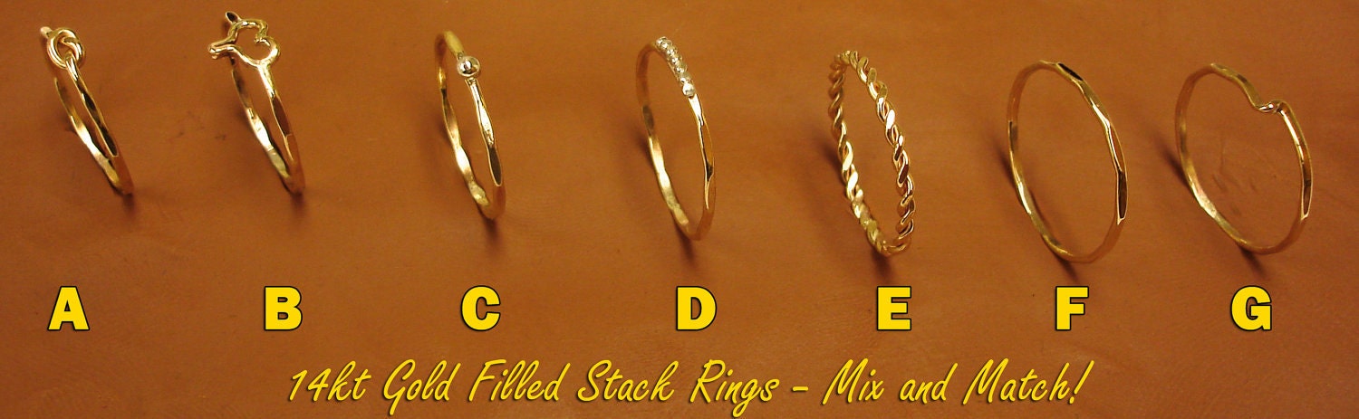 Stacked Rings 14kt Gold Filled - Mix and Match - Pick Your Own Rings