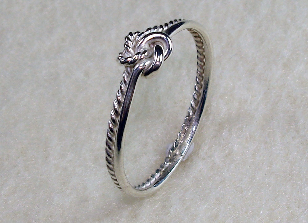 Mini Celtic Double Love Knot with Shinny and Twisty Argentium Silver