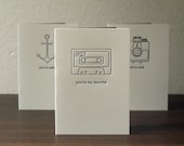 Letterpress Greeting Cards - Set of Three