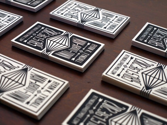Custom Letterpress Business Card and Graphic Design Package - 100qty