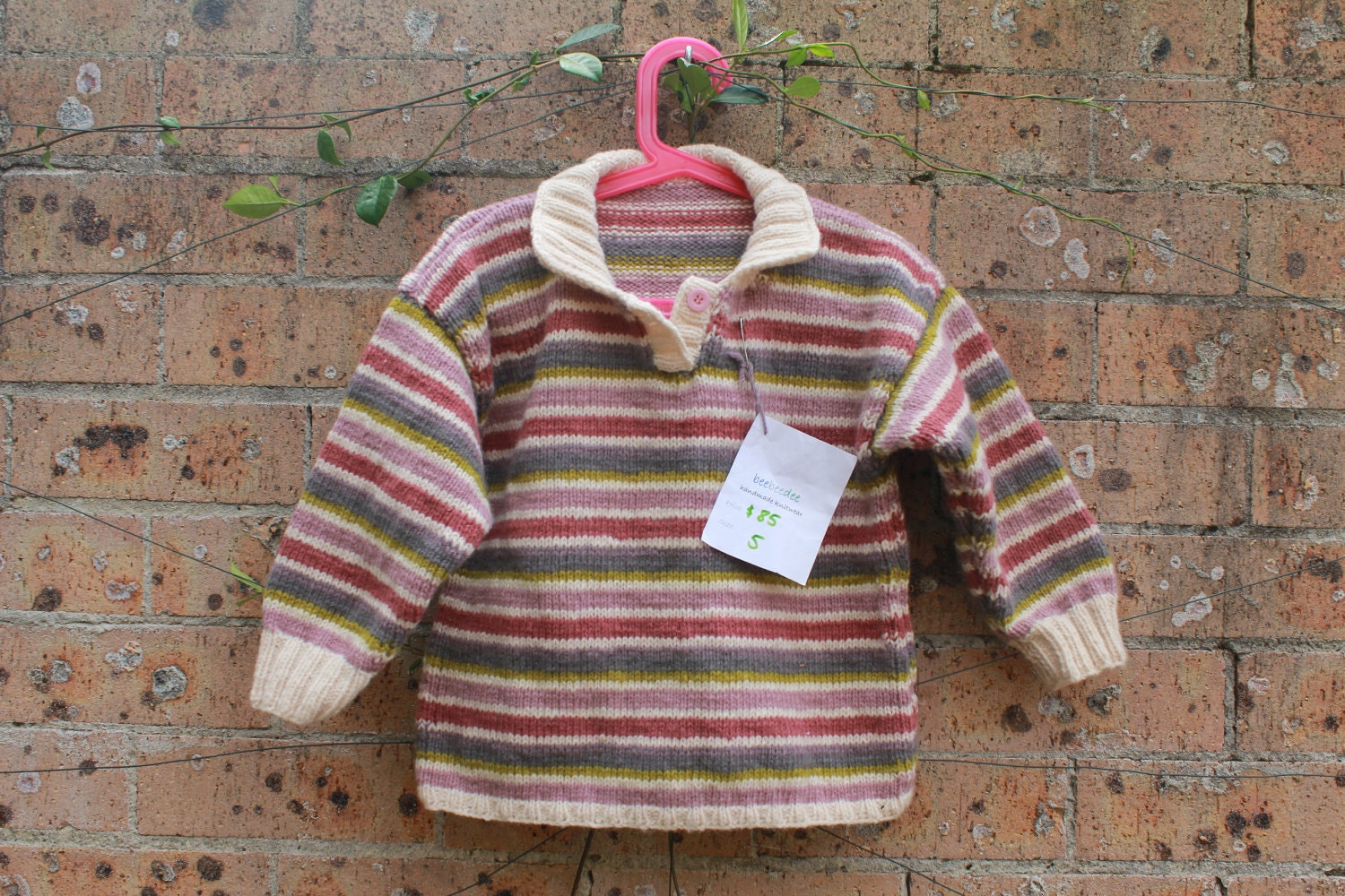 Size 5 Children's hand knitted jumper