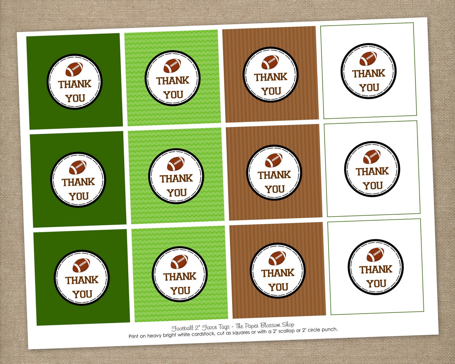 INSTANT DOWNLOAD - Printable Football Birthday Party Favor Tags Il_570xn