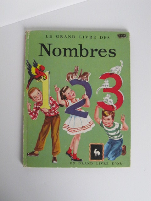 French Book-Vintage Children's Number Book in French-1950s