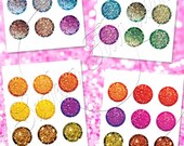 INSTANT DOWNLOAD - Sale Off 50% 1" Circles Glitter 01 Rainbow round bottle cap for Bottle cap Accessories Hair bow Pendant Magnet Resin DIY