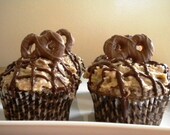 organic german chocolate filled cupcakes