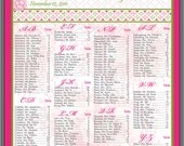 DIY Printable Japanese Floral Theme Seating Chart