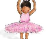 Children's Art - African American Ballerina, 8x10 Print