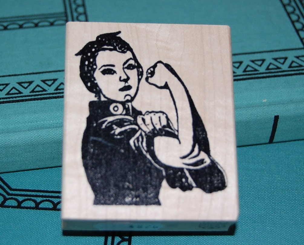 Rosie the Riveter Wood Mounted Rubber Stamp 4826
