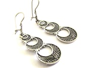 925 Sterling Silver Filigree Earrings - Free hipping ID1033