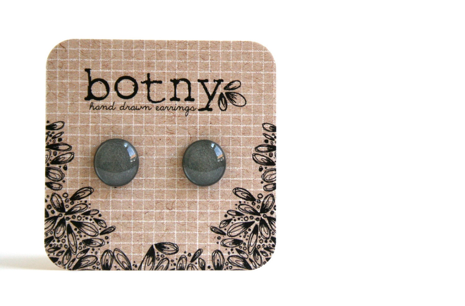 Glistening Silver Solid Colored Brook Earrings