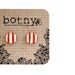 Crimson Red and Snow White Candy Cane Stripe Brook Earrings