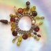 Yellow Beaded Charm Bracelet, yellow charm bracelet, yellow, amber, brown, glass, beads, vintage, ooak, one of a kind