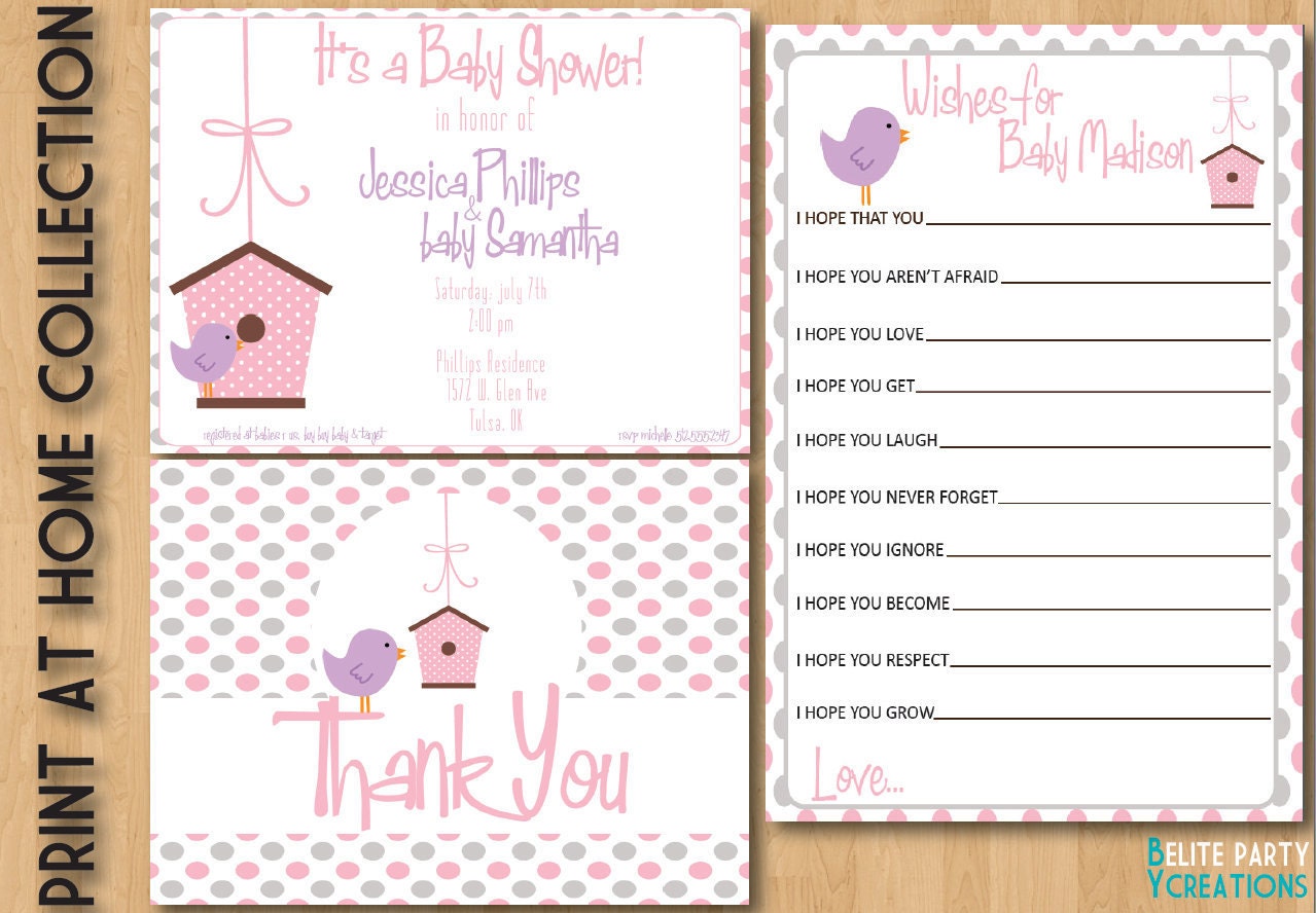 Boy/Girl Chick Invitation Sets