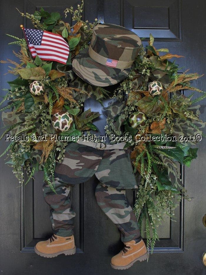 Memorial Day Wreath-July 4th Wreath- "Support our Troops" Soldier Patriotic Wreath (MADE TO ORDER Listing)