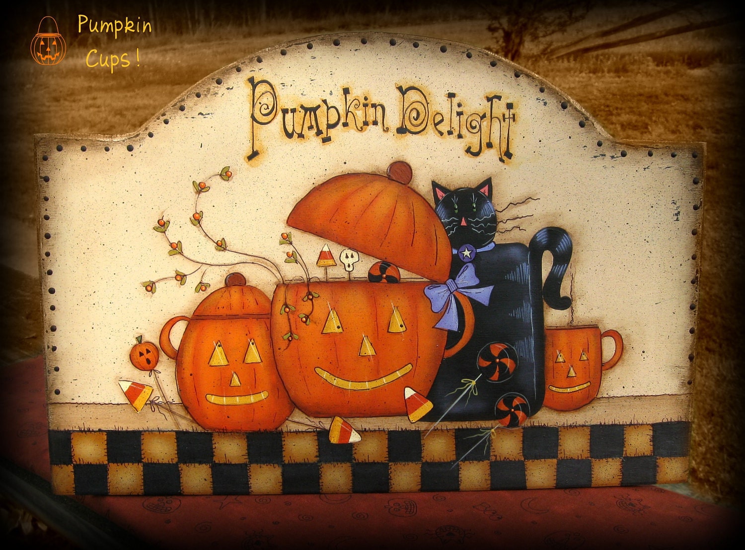 E PATTERN - Brand New Fall Design for 2011 - Pumpkin Cups - Terrye French design, painted by Me