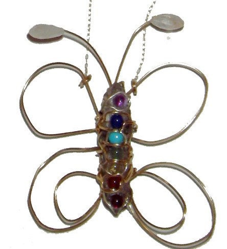 OOAK 14K Gold Butterfly Chakra Pendant