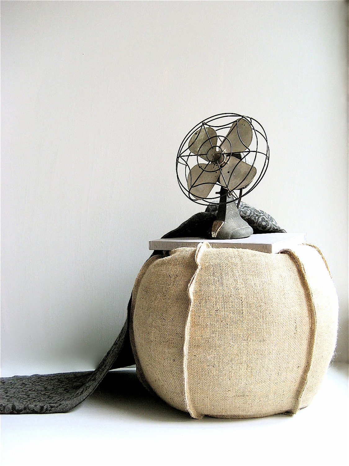 Burlap Pouf/Ottoman
