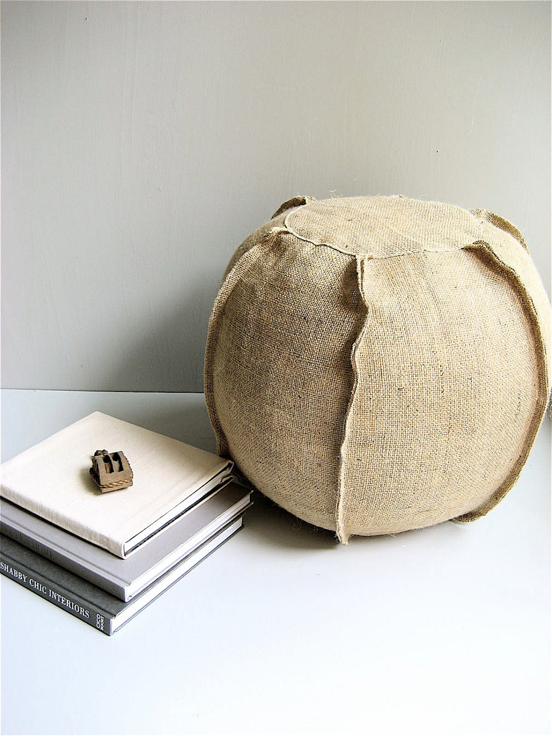 Burlap Pouf/Ottoman