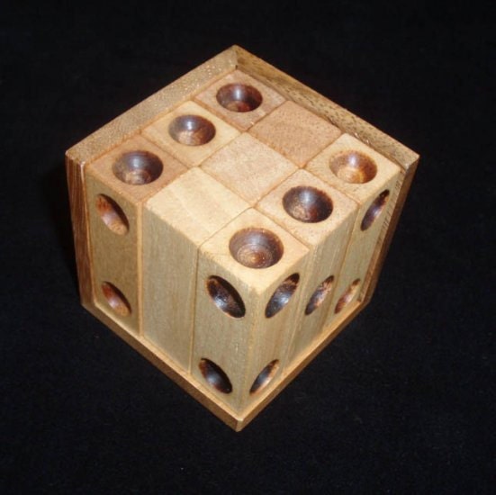 Dice Cube Logs - Handmade wooden brain teaser puzzle