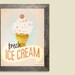 Fresh Ice Cream Retro Vintage Style 8x10 Art Print Digital Artwork Photo Print