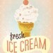 Fresh Ice Cream Retro Vintage Style 8x10 Art Print Digital Artwork Photo Print