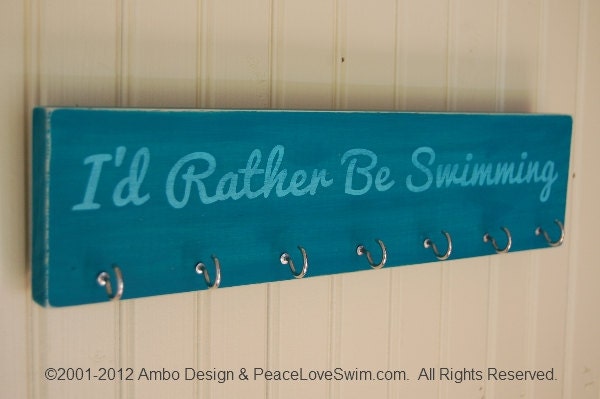 I'd Rather Be Swimming Ribbon Hanging Display  -  Customization & Personalization Available