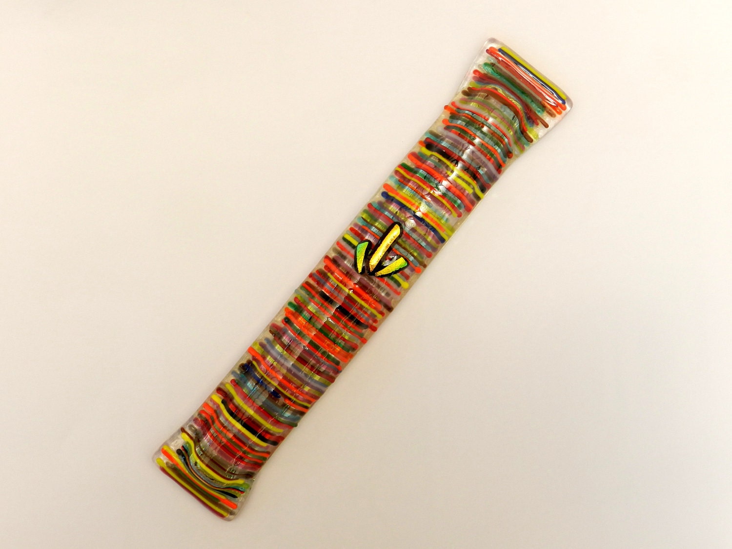 Fussed glass handmade LONG Mezuzah mezuza by Dalit Glass