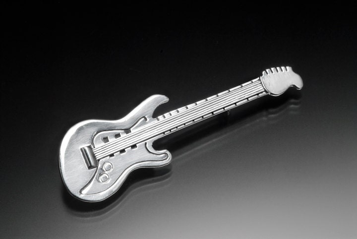 Sterling Silver Guitar pin and pendant