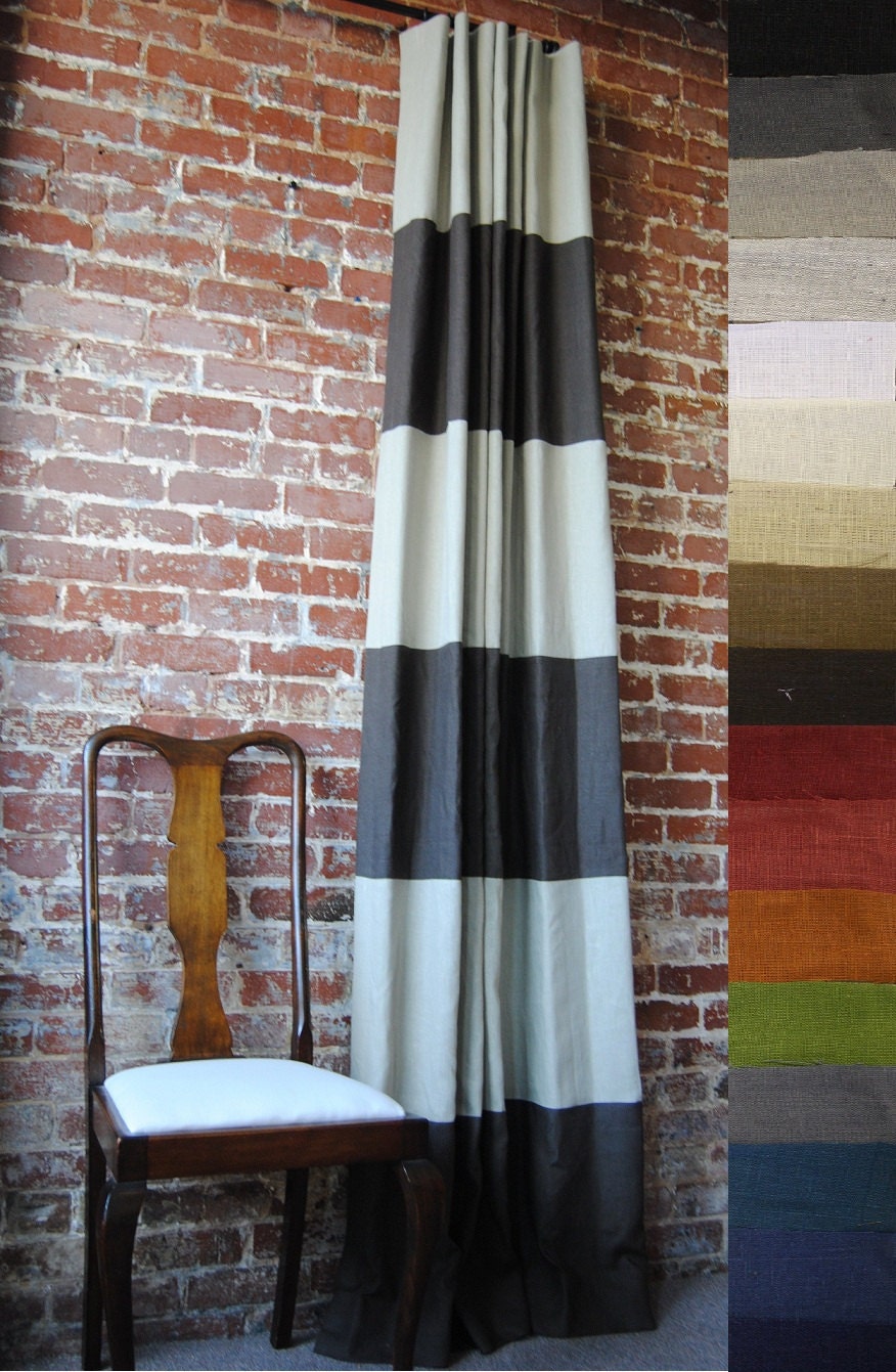 84"L x 46"W Striped Drapery Panel - Pick Your Colors