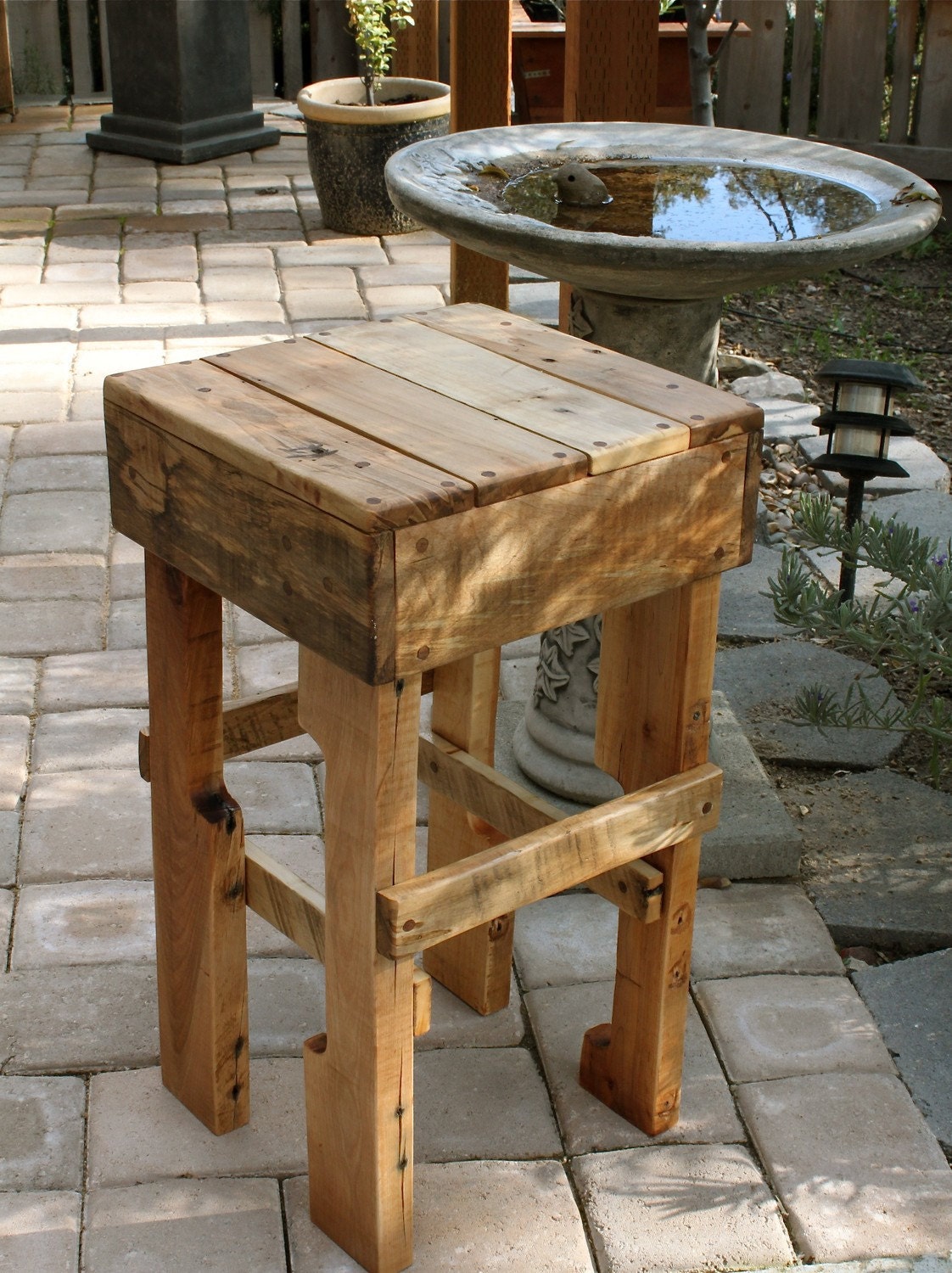 Pallet rústico taburete de madera Alto
