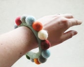 Felt Ball Bracelet - Multicoloured Needle Felted Bangle