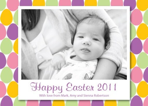 Printable Happy Easter Photo Card Il_570xn