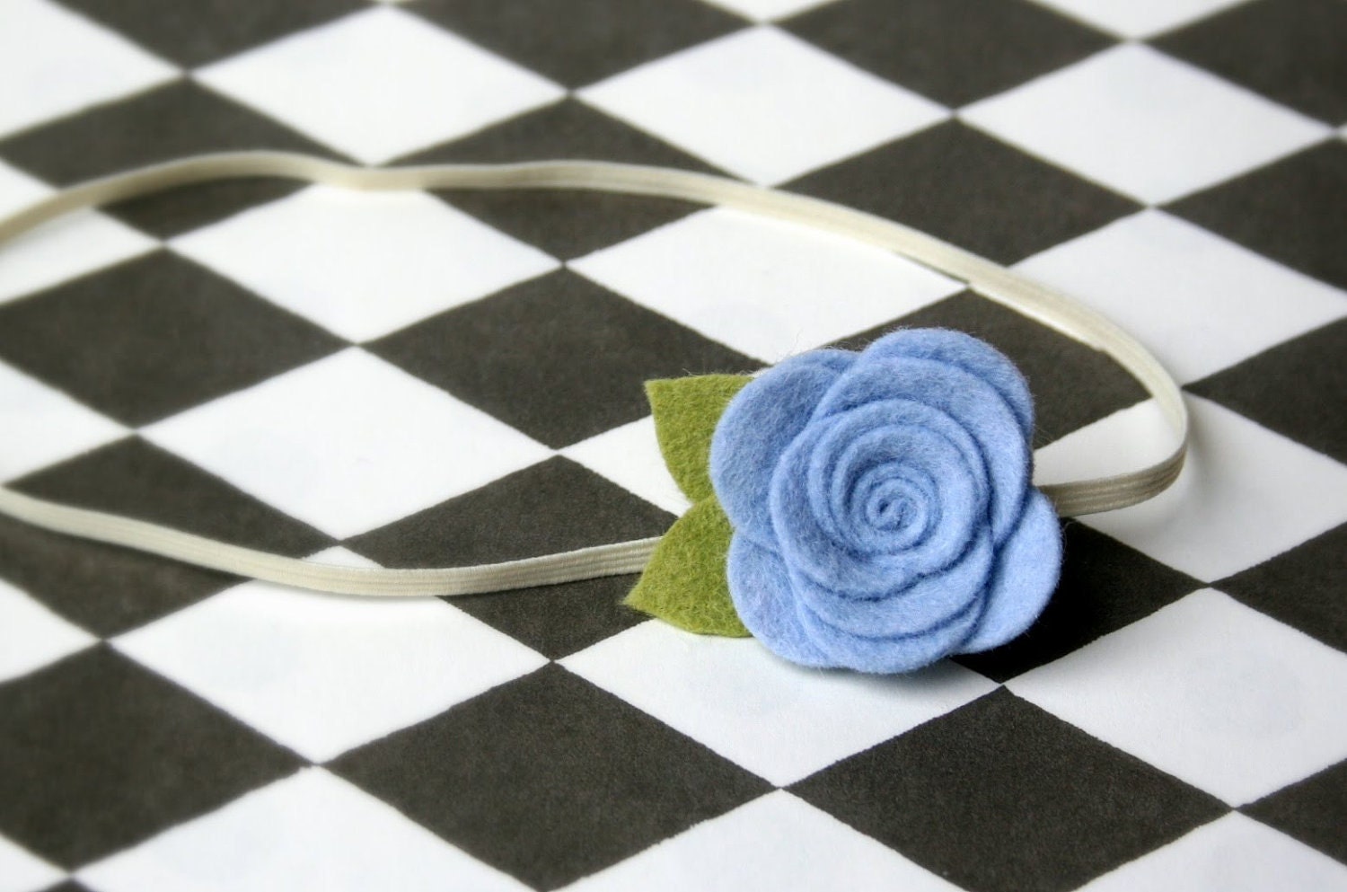 Felt Flower Headband for baby - Robin's Egg Blue Flower Headband - newborn, infant, toddler, tween, teen, adult headband  Newborn Photo Prop