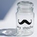 My Stache large jar.... the Gentleman Mustache Glass Jar...a perfect place for your 'STACHE'