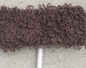 Eco Friendly Chocolate Brown Crocheted Floor Duster Cover for Swiffer-Type Floor Duster