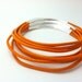 Tangerine Orange Bracelets- Leather Bangle Bracelets, Orange Bangles, Bohemian Bracelets, Fashion 2012 Trends, Fall Trends
