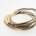 Taupe Leather Bangles with Gold or Silver Tubes