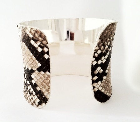 NEW Real Snakeskin leather Cuff Bracelet