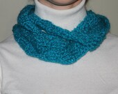 Crochet Skinny Scarf,  Spring Long  Scarf  Skinny Long Scarf in Aqua  On Sale